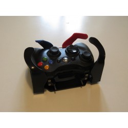 Manette de jeu vidéo pour handicapé  vue de face  avec déplacement des gâchettes LT, RT et détournement des boutons RB et LB