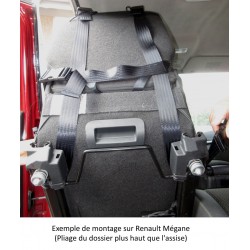 Dispositif de fixation universel pour l'accroche du harnais de maintien, adaptable à tout modèle de voiture