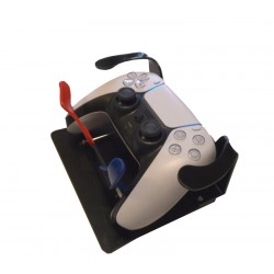 Manette de PS5 adaptée pour le handicap avec détournement des boutons R1, L1 et R2, L2 et fixation sur un socle antidérapant