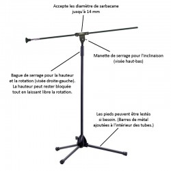 détails du pied de support de sarbacane pour handicap