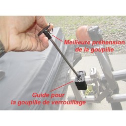 Adaptation de la goupille de verrouillage d'un fauteuil électrique avec guide