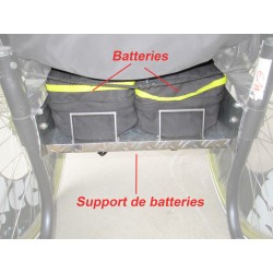 Installation des batteries sous le siège d'un fauteuil roulant électrique