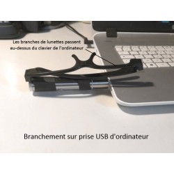 Recharge du pointeur laser de communication par branchement direct sur ordinateur