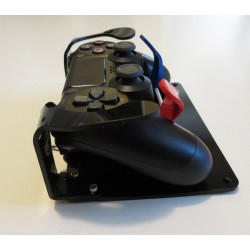 Manette de PS4 adaptée pour le handicap avec détournement des boutons R1, L1 et R2, L2 et fixation sur un socle antidérapant