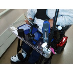 Tablette de fauteuil roulant personnalisée avec supports multiples