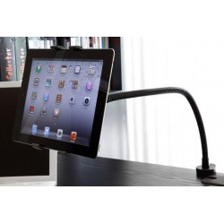Support flexible pour Ipad ou tablette tactile fixé sur un plateau de table ou bureau