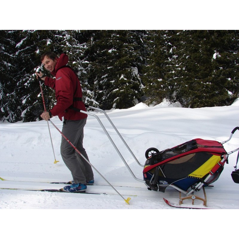 Skis adaptables sur poussette à tracter