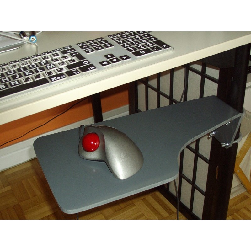 Tablette pour souris d'ordinateur fixée au pied de table