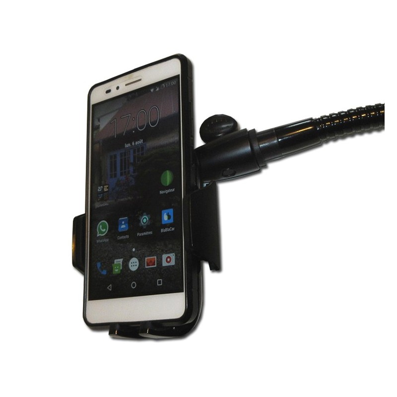 Support de smartphone ou téléphone portable sur flexible pour fauteuil roulant.