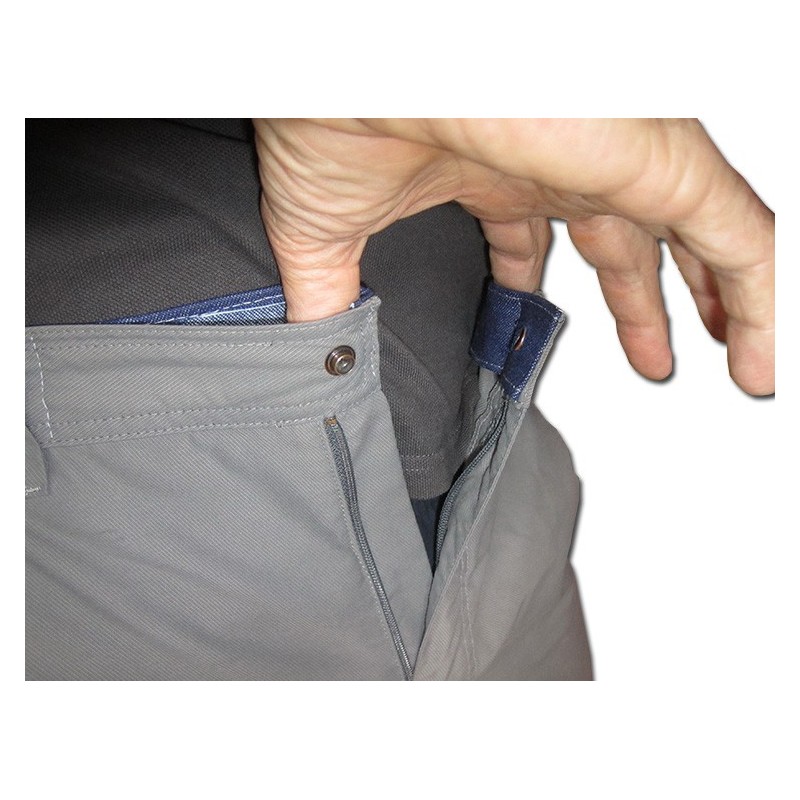 Fermer un pantalon d'une main avec un bouton pression