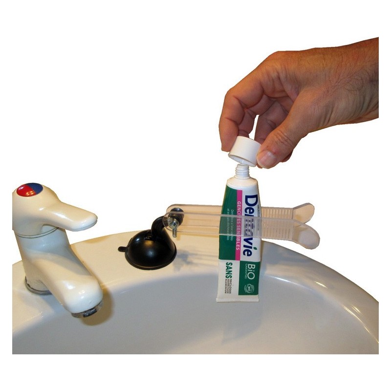 Aide technique pour ouvrir les tubes et flacons avec une seule main Aide technique pour ouvrir les tubes et flacons avec une seule main