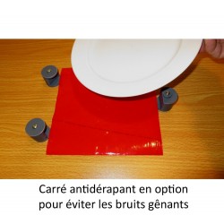 Fixe assiette avec verrouillage adaptation avec un carré de dycem pour limiter les bruits