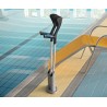 Support de canne anglaise ou béquille plastifié et mobile utilisable en bord de piscine