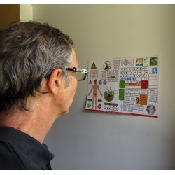 Pointeur laser sur lunettes pour communiquer sans la parole avec un tableau de communication