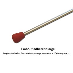 Embout adhérent large pour licorne et tige buccale. Bonne visibilité pour la frappe au clavier ou le tourne-page