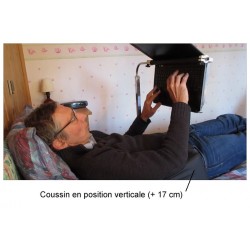 Coussin de positionnement pour travailler à l'ordinateur en position allongée