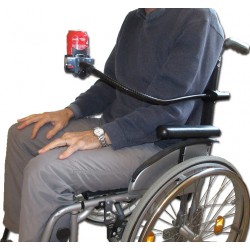 Support de canette ou boisson sur flexible pour fauteuil roulant