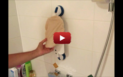 Frotte dos à ventouse pour la douche en vidéo